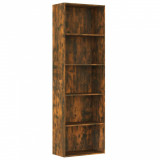 Bibliotecă 5 niveluri stejar fumuriu 60x30x189 cm lemn compozit