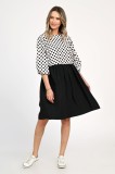 Rochie Medie Dama, Casual, cu Buline alb/negru 309 - S, Eranthe