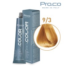 Vopsea de par profesionala PRO.COLOR 100 ml - Pro.Co - 9/3 BLOND SUPER DESCHIS AURIU