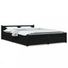 Cadru de pat cu sertare Double, negru, 135x190 cm