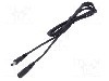 Cablu alimentare DC, DC 5,5/2,5 mufa, DC 5,5/2,5 soclu, negru, 1,5m, WEST POL - P25-C25-C100-150BK