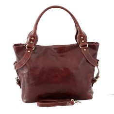 Geanta dama casual de umar, din piele naturala vachetta, coniac, P165A