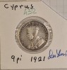 432 Cyprus, Cipru 9 Piastres - George V 1921, KM#13, argint, Europa