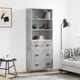 vidaXL Dulap &icirc;nalt, gri beton, 69,5x34x180, lemn compozit