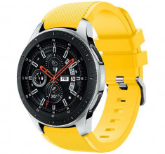 Curea ceas Smartwatch Samsung Gear S3, iUni 22 mm Silicon Yellow foto