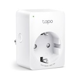 PRIZA inteligenta TP-LINK, Schuko x 1, cu monitorizarea energiei, conectare prin Schuko (T), 16 A, programare prin smartphone, Bluetooth, WiFi, alb &quot;T