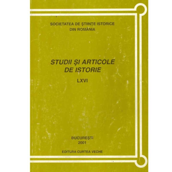 - Studii si articole de istorie LXVI, 2001 - 133841