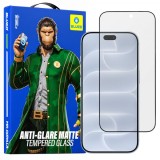 Folie de protectie Ecran Matte Blueo Anti-Glare pentru Apple iPhone 18 Pro, Sticla Securizata, Full Glue, Neagra
