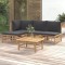 vidaXL Set mobilier de grădină cu perne gri &icirc;nchis, 5 piese, bambus 3155209