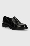 Vagabond Shoemakers mocasini de piele AMINA femei, culoarea negru, cu toc plat, 5703-060-20