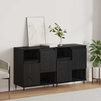 Bufeturi 2 pcs Stejar negru 120 x 35 x 70 cm Lemn compozit foto