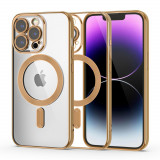 Husa Tech-Protect Magshine MagSafe pentru Apple iPhone 14 Pro Max Auriu, Transparent, Silicon, Carcasa