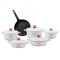 Set 5 oale de aluminiu si 1 tigaie Zass Gourmet ZG-ACS 01,Alb - NOU