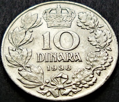 Moneda istorica 10 DINARI / DINARA - YUGOSLAVIA, anul 1938 * cod 1696 foto