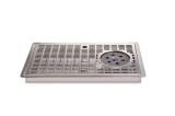 Tavă scurgere, Tavă de picurare - cu duș din sticlă, inox, 430x245x30mm