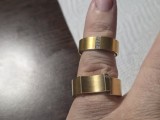 Set de 2 verighete din argint placat cu aur si diamante