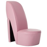 Cumpara ieftin Scaun, design toc inalt, roz, piele ecologica