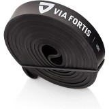 Cumpara ieftin Banda elastica lunga VIA FORTIS, Ultra Light, de rezistenta, premium, ghid de exerciti, geanta depozitare, pentru fitness, antrenament, Negru, 7-24