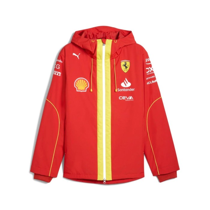 Ferrari geacă de bărbați cu glugă Pro Rain red F1 team 2024 - XL