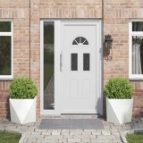 vidaXL Jardinieră 2 pcs Alb 50 x 50 x 50 cm Oțel 883839