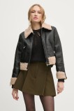 Sisley geacă femei, culoarea negru, de tranziție, 2YJVLN04W