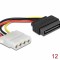 Cablu alimentare SATA 15 pini la Molex T-M 12cm, Delock 60115