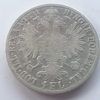 Austria 1 florin 1881 argint Franz Joseph l foto