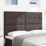 VidaXL Tăblie pat capitonată cu nasturi, maro &icirc;nchis, 160 cm, textil