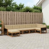Cumpara ieftin Set de canapele de exterior 7 buc. 7-Locuri Natural si Bej