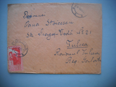 HOPCT PLIC 2919 STAMPILOGRAFIE ORASUL STALIN / BRASOV 1950 -ROMANIA foto