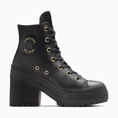 Converse tenisi de piele Chuck 70 De Luxe Heel femei, culoarea negru, A12346C