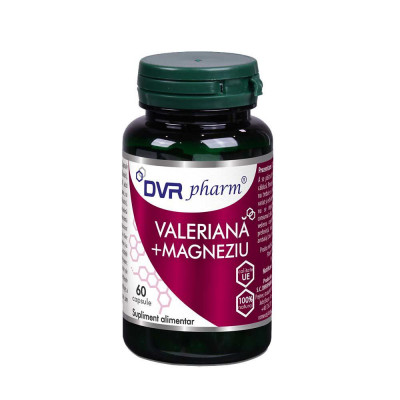Valeriana + Magneziu 60 capsule Dvr Pharma foto