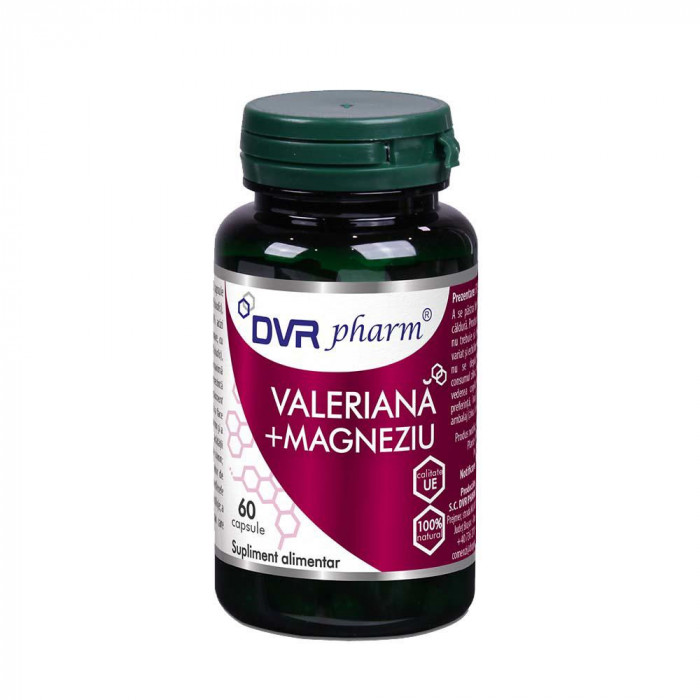 Valeriana + Magneziu 60 capsule Dvr Pharma