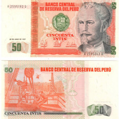 SV * PERU * LOT 50 - 100 - 500 INTIS 1987 * UNC