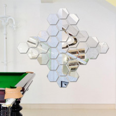 Set Oglinzi Hexagon - Oglinzi Decorative Acrilice Silver 10 bucati/set 12-14 cm