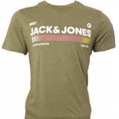 Tricou barbati Jack & Jones ONE 99, bumbac, kaki, L