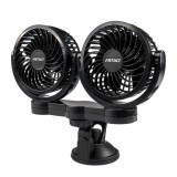 Ventilator auto dublu AMiO 24V cu ventuza, 2 viteze, reglaj unghi