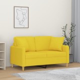 VidaXL Canapea cu 2 locuri cu pernuțe, galben deschis, 120 cm, textil 3200906
