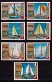 ✅ ( S31 ) Guinea Ecuatoriala 1973 "Cursa Trans- Atlantica Regata Velierelor " serie Michel 200/206 , rar in stare MNH ( cute minore din manipulare )