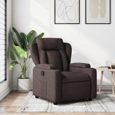Gossi fotoliu rabatabil, maro inchis, material textil foto