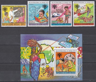 Guineea Bissau 1979 - Anul Internațional al Copilului, Serie + Colita, MNH foto
