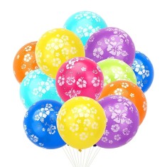 Set 100 baloane latex, Cu imprimeu flori, 30cm, Ropet