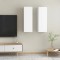 vidaXL Comode TV, 2 buc., alb, 30,5x30x90 cm, lemn prelucrat