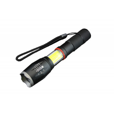 Lanterna LED Well, reincarcabila, 10W+COB, actiune pana la 200 m, zoom, aluminiu foto