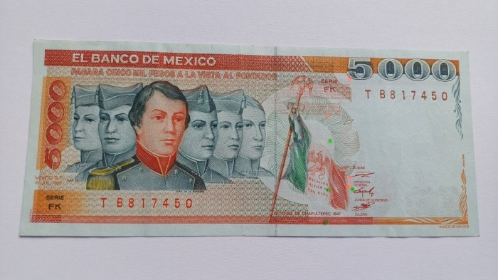 Mexic 5000 Pesos 1985-RARA