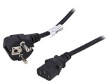 Cablu Alimentare 3x0.75mm2 cu Ștecăr Unghiular și Conector IEC C13, Akyga