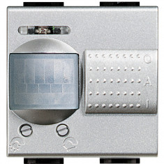 Intrerupator cu senzor de miscare IR 2M Living Light Bticino aluminiu NT4432