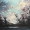 Răsfr&acirc;ngeri de tăcere &ndash; tablou abstract contemporan, ulei pe p&acirc;nză, 100 &times; 100 cm