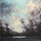 Răsfr&acirc;ngeri de tăcere &ndash; tablou abstract contemporan, ulei pe p&acirc;nză, 100 &times; 100 cm