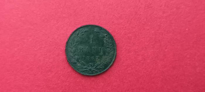 Moneda 1 banu 1867 H Heaton